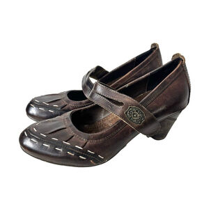L'Artiste Spring Step Mary Jane Shoes Women's 10.5/ 41 Brown Leather Artsy Boho
